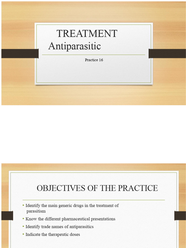 Antiparasitic Treatment | PDF | Dose (Biochemistry) | Chemistry