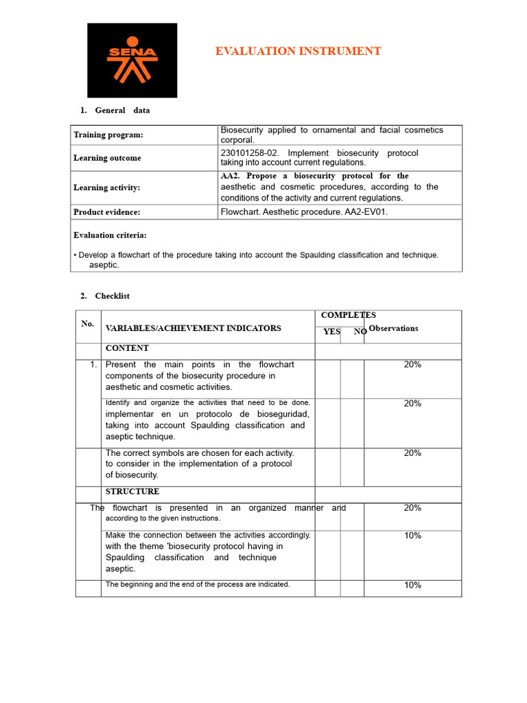 Ie-Aa2-Ev01 Evaluation Instrument | PDF