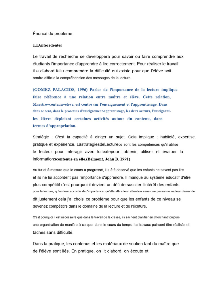 Importance de la lecture chez les élèves | PDF | Apprentissage | Cognition