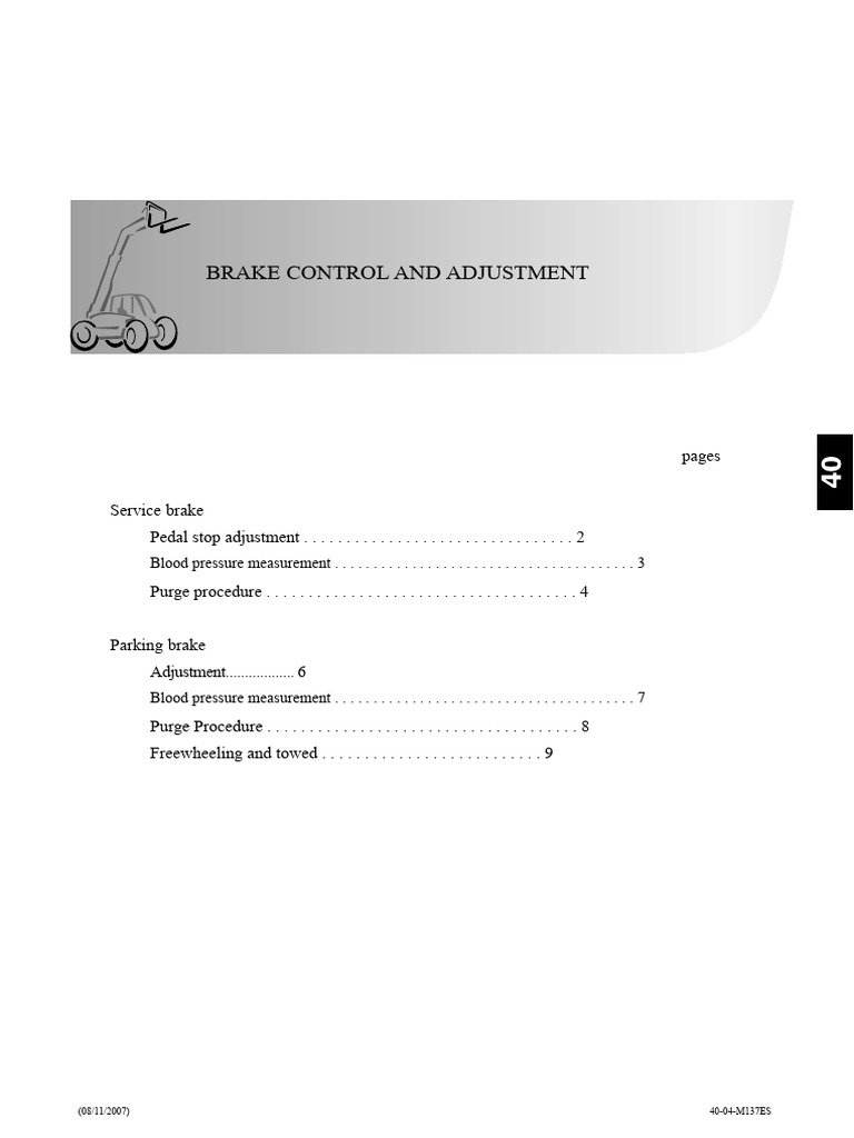 Brake Control and Adjustment Guide | PDF | Brake | Mechanical Engineering