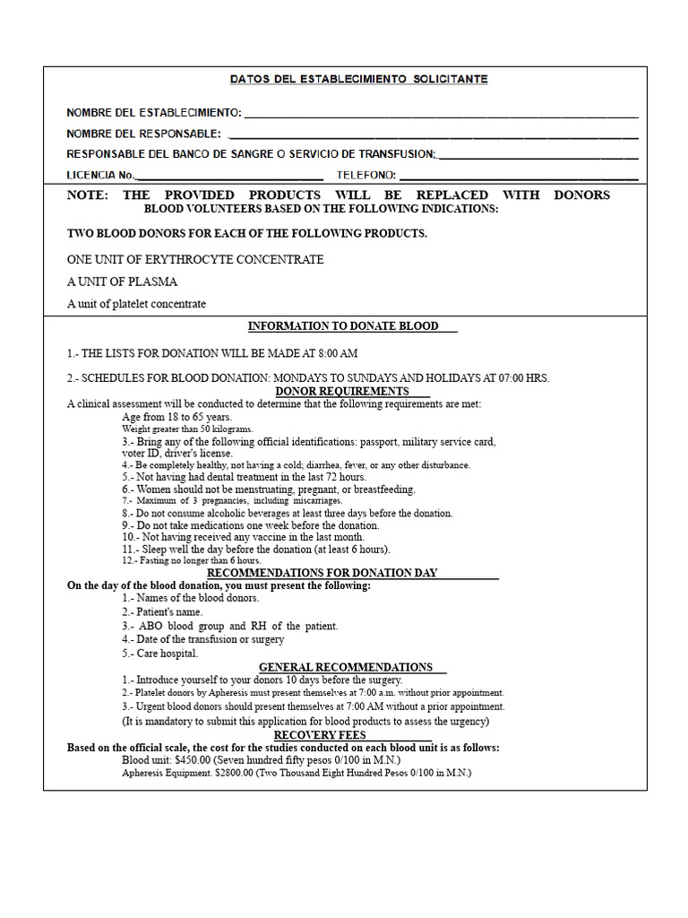 Blood Bank Blood Request | PDF | Blood Donation | Blood Transfusion