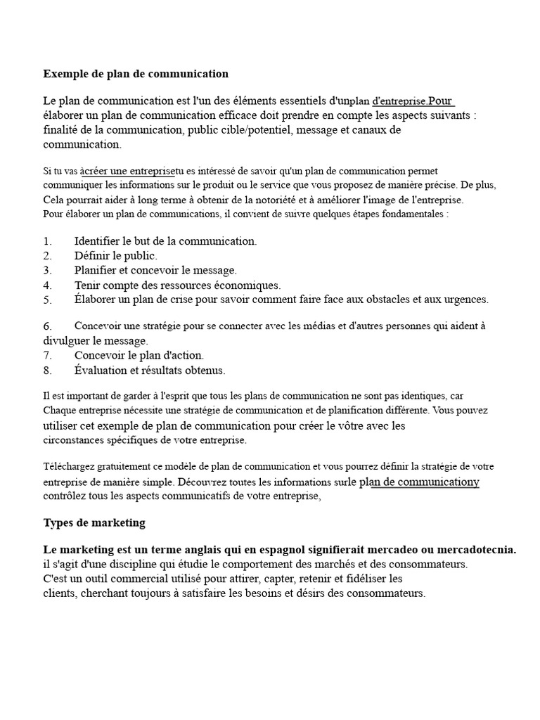 Guide complet du plan de communication | PDF | Commercialisation ...
