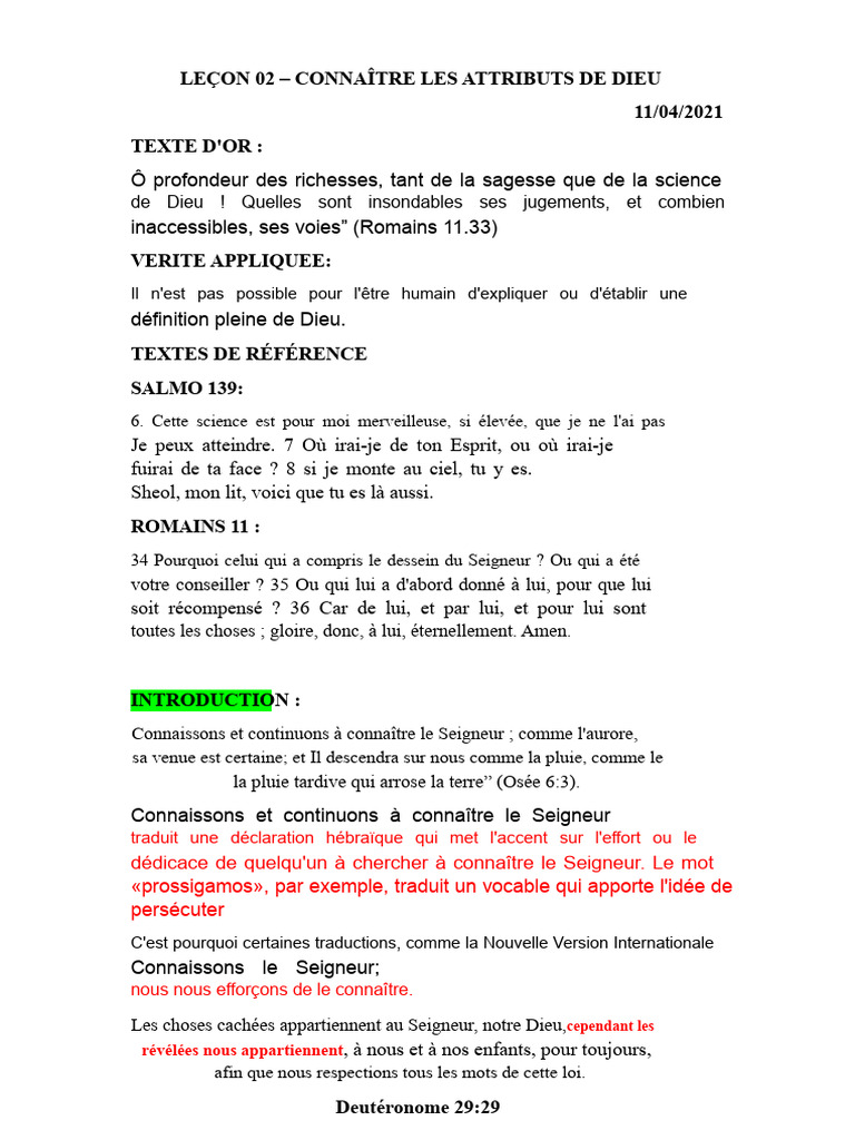 Attributs de Dieu : Compréhension et Importance | PDF | Dieu | Théologie