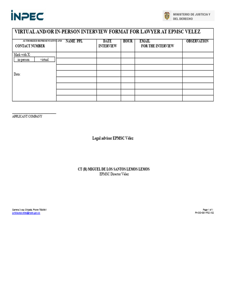 Virtual-Presential Interview Format - Lawyers | PDF