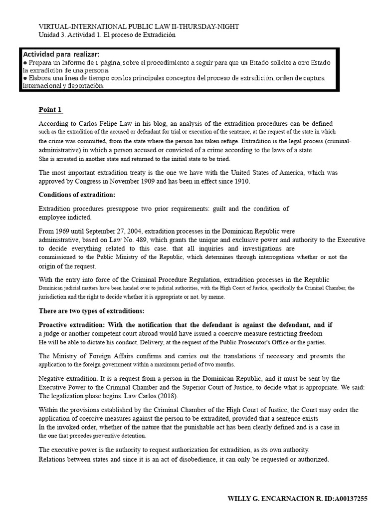 Extradition Process in Dominican Law | PDF | Extradition | Crimes