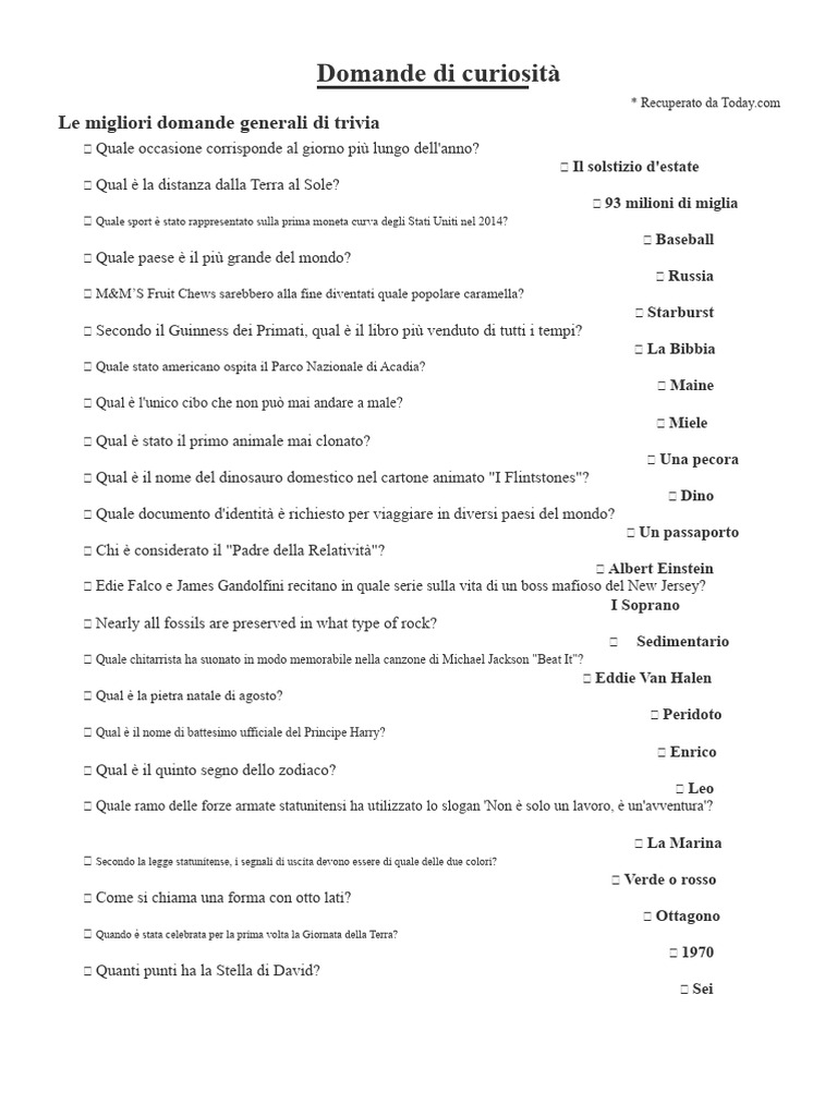 Curiosità | PDF
