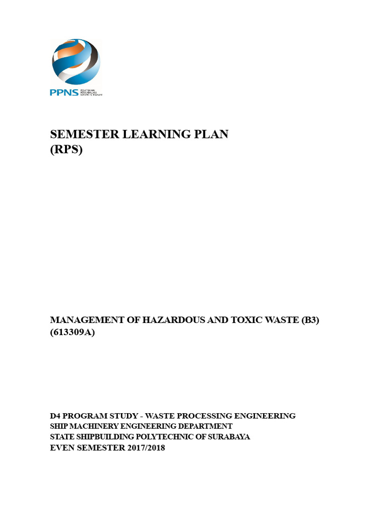 Hazardous Waste Management Course Plan | PDF | Waste | Hazardous Waste
