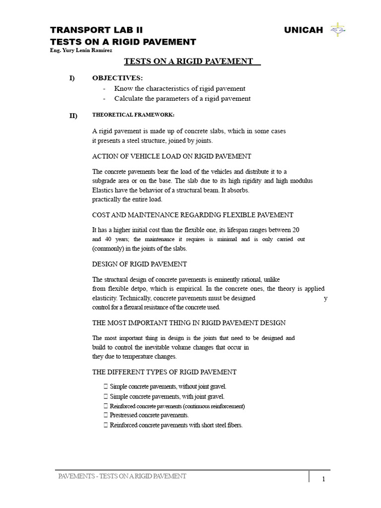 Rigid Pavement Testing Methods Guide | PDF | Concrete | Strength Of ...