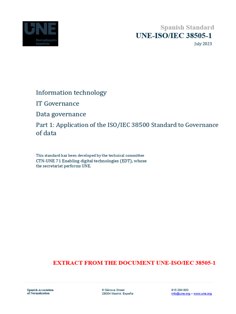 Data Governance ISO/IEC 38505-1 Guide | PDF | Governance ...
