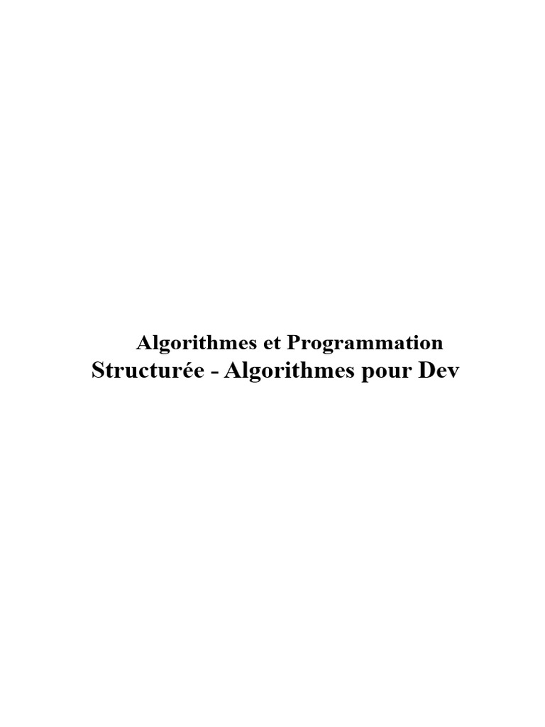 Introduction aux Algorithmes et Programmation | PDF | Programmation ...