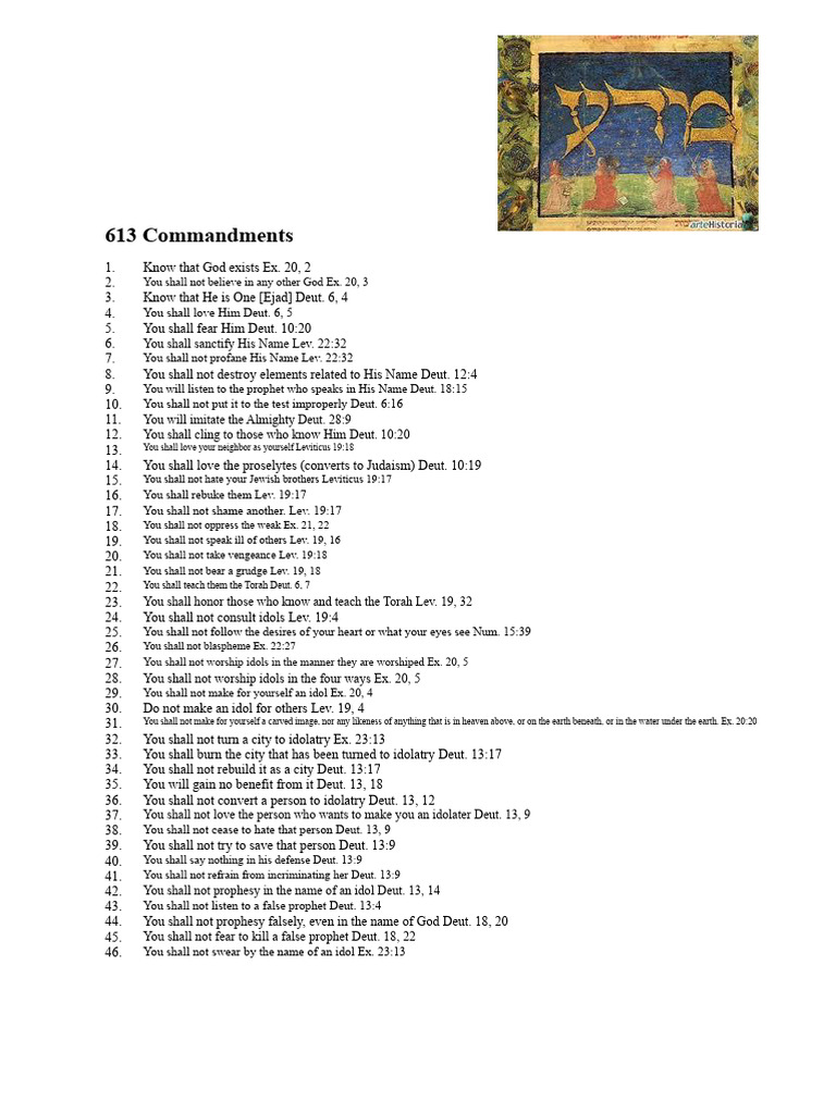 613 Commandments | PDF | Passover | Idolatry