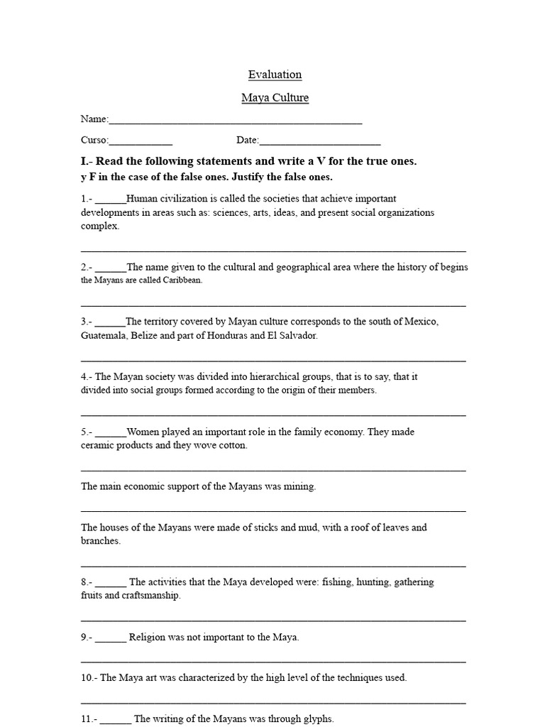 Maya Evaluation | PDF | Maya Civilization | Yucatán Peninsula