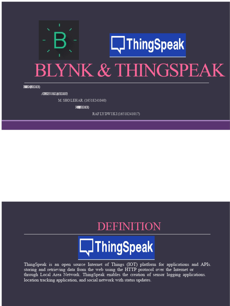 ThingSpeak and Blynk IoT Overview | PDF | Internet Of Things | Android ...