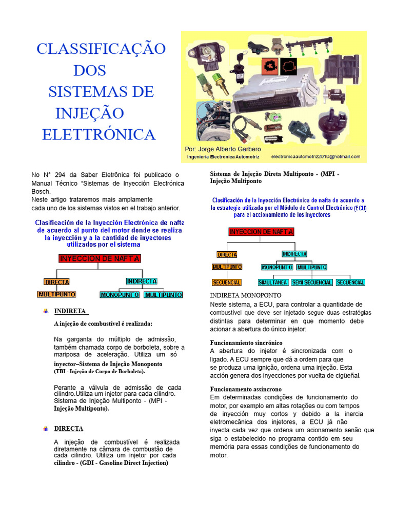 Classificação Dos Sistemas de Injeção Eletrônica | PDF | Injeção ...