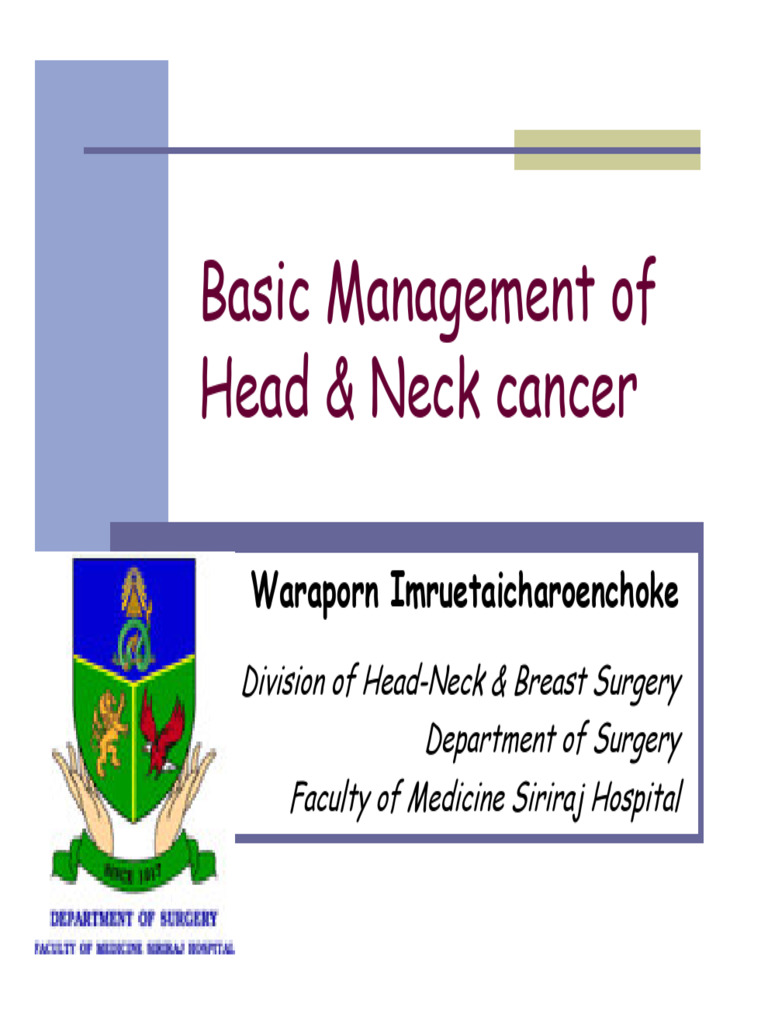 Head & Neck Cancer Management Guide | PDF | Radiation Therapy | Head ...
