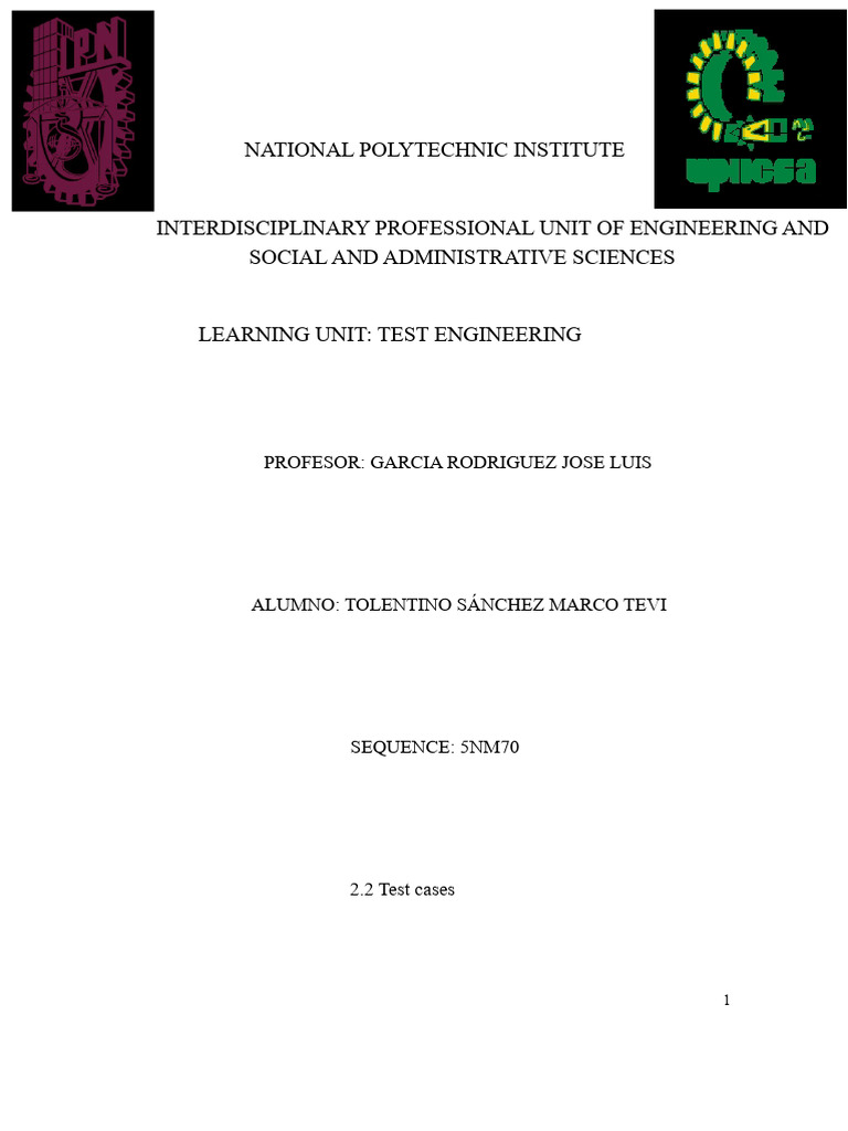 2.2 Test Cases | PDF | Software Testing | Software Engineering