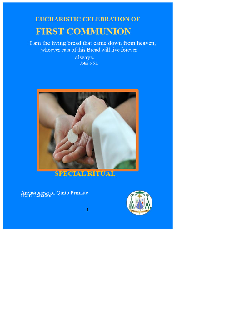 First Communion Eucharistic Celebration Guide | PDF | Eucharist | God ...