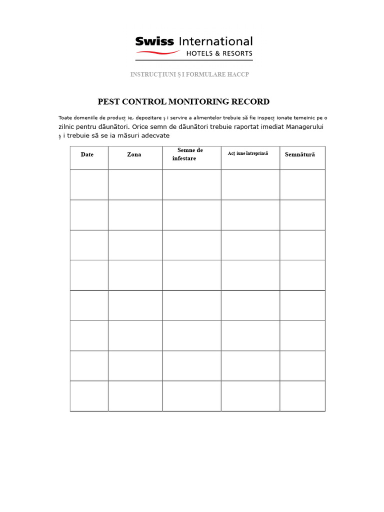 Pest Control Record PDF | PDF
