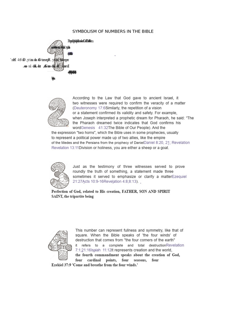 Biblical Number Symbolism Explained | PDF | Revelation | God