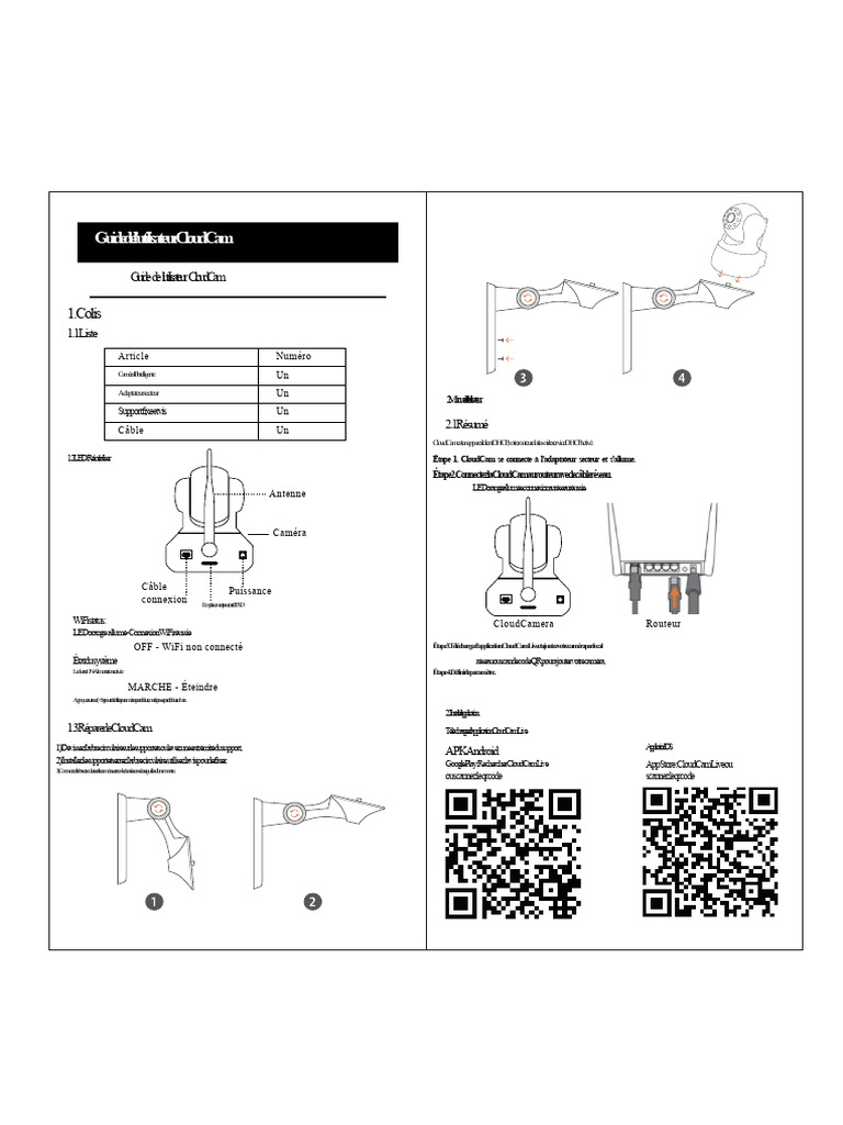 Guide d'utilisation de la CloudCam | PDF | Télécommunications ...