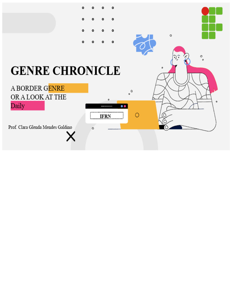 Class About The Genre Chronicle Slides | PDF | Narrative | Irony