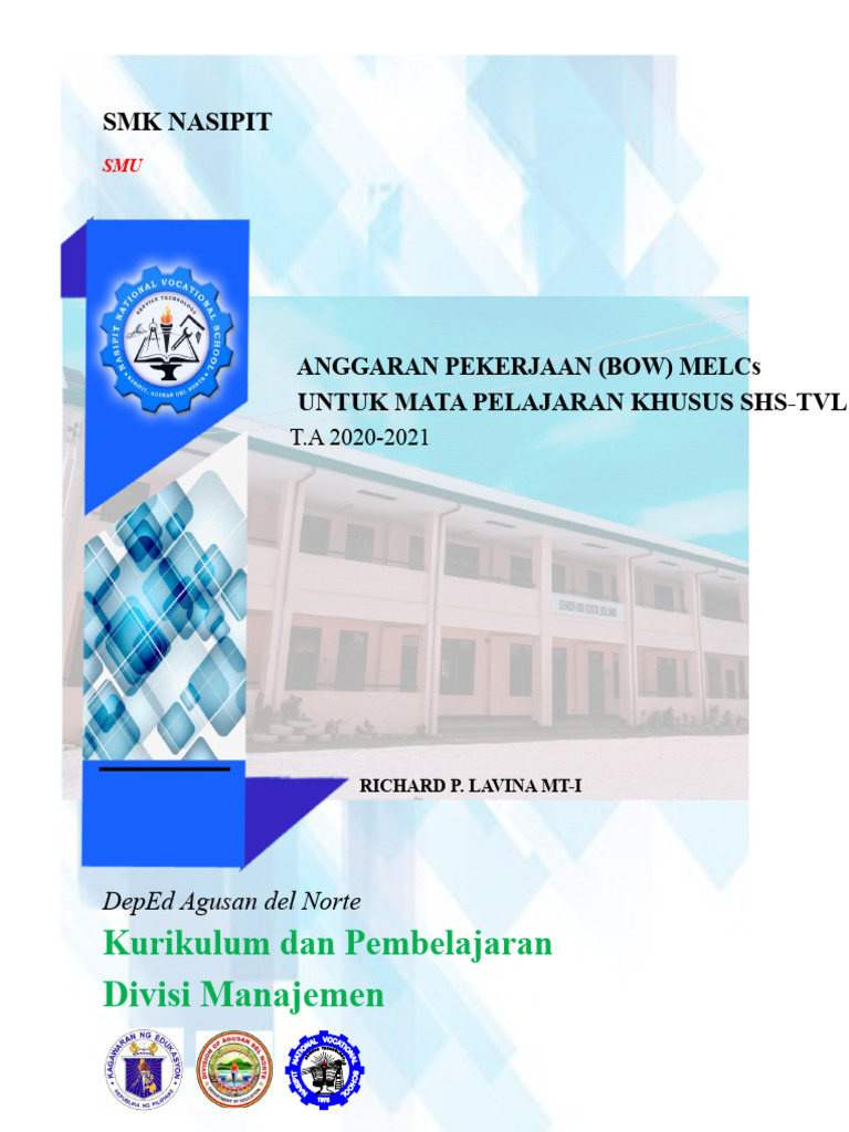 Anggaran Kerja (BOW) MELCs Untuk Mata Pelajaran TVL Spesialis LAVINA | PDF
