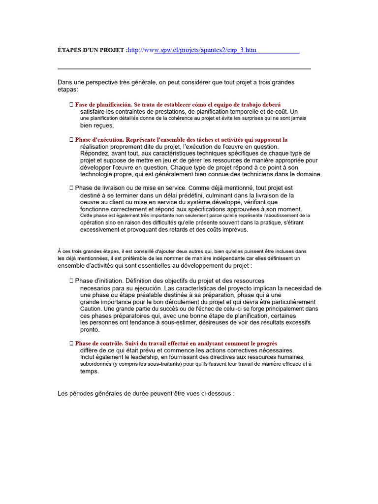 Étapes clés d'un projet réussi | PDF | Planification | Business