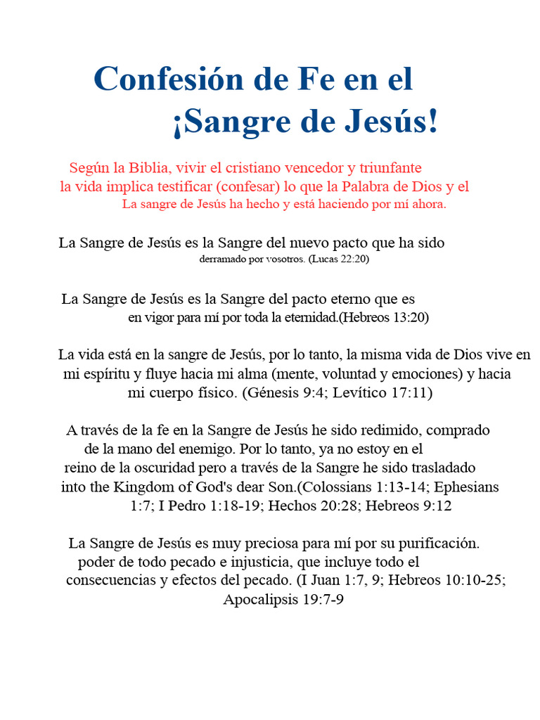 Poder y Redención en la Sangre de Jesús | PDF | Jesús | Pecado