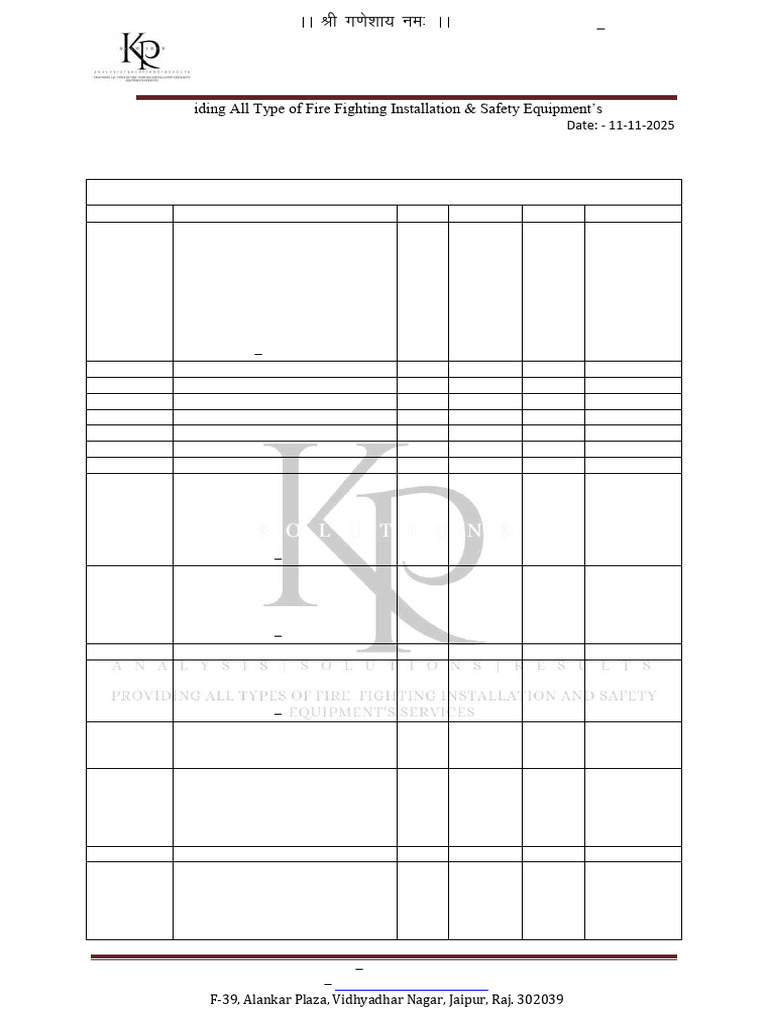 Fire Fighting Equipment Quotation | PDF | Mechanical Engineering ...
