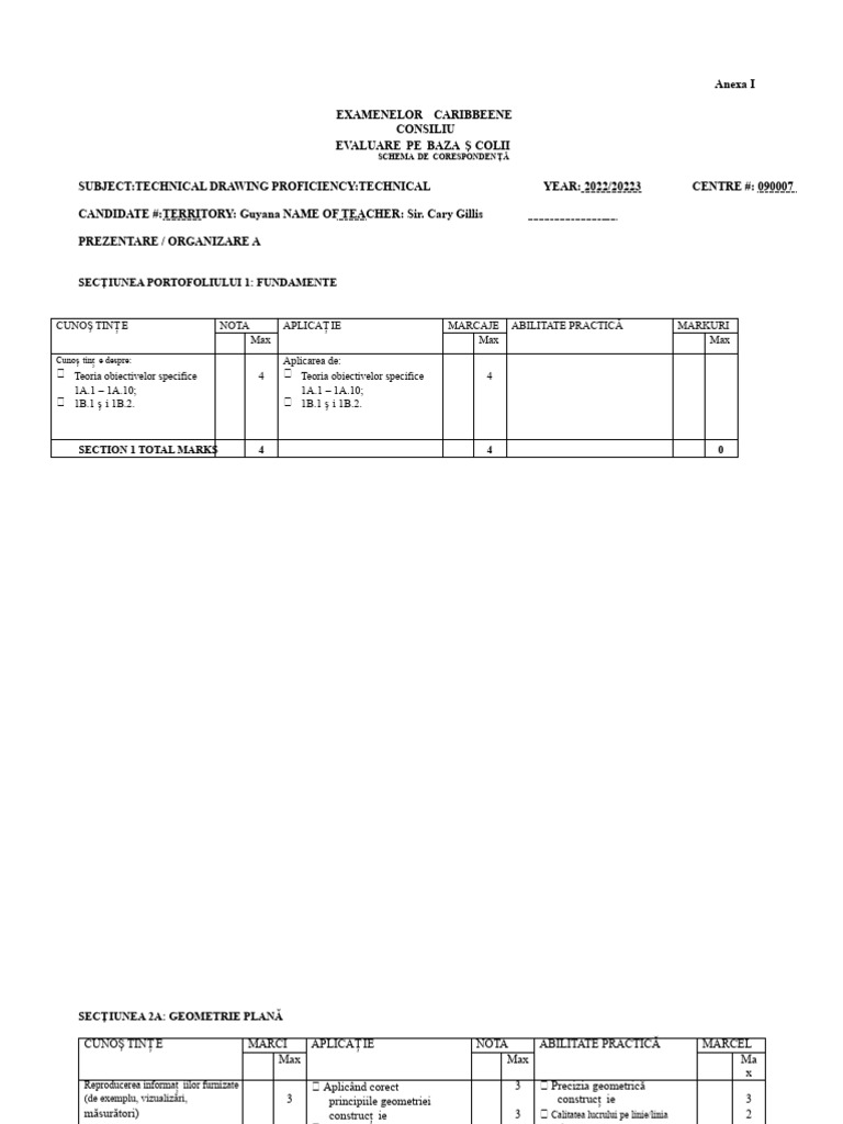 Csec Techdraw Mark Scheme | PDF