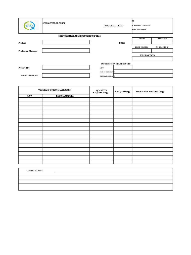 Self-Control Manufacturing Form Guide | PDF | Nuclear Technology ...