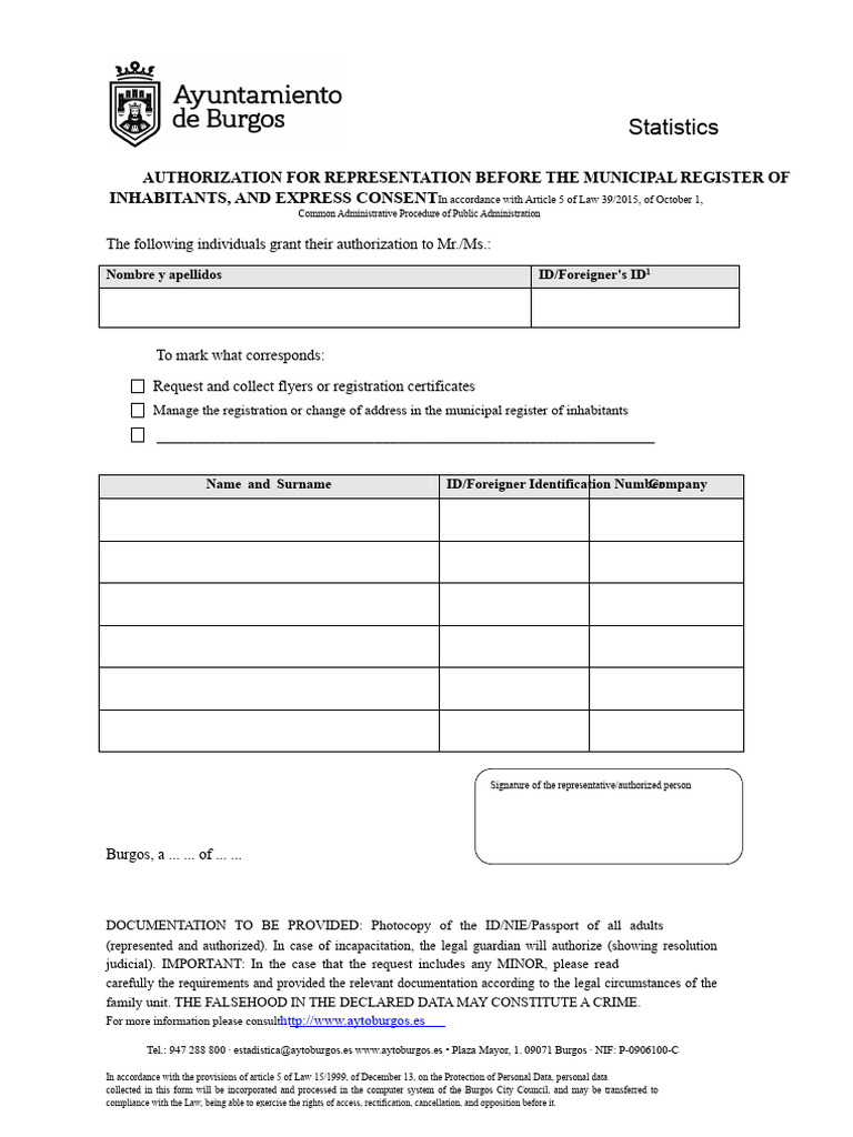 Authorization for Municipal Registration | PDF | Identity Document ...