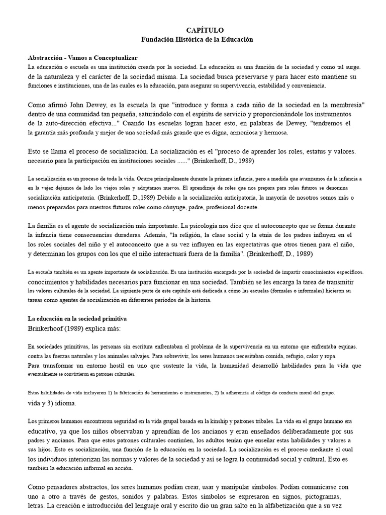 Historia de la Educación y Socialización | PDF | Sociedad | Educación ...