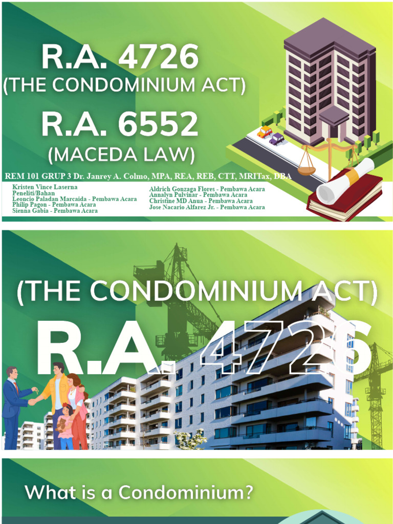 Kelompok 3 Ra 4726 Undang Undang Kondominium 6552 Hukum Maceda | PDF
