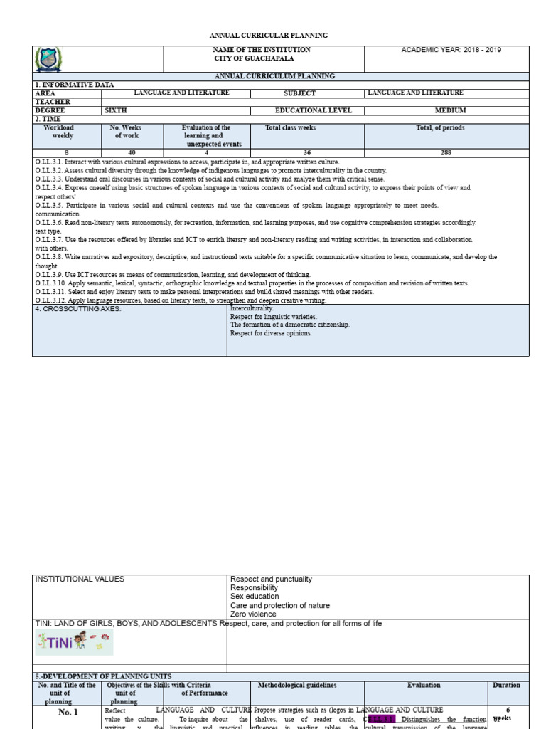Annual Curriculum Planning 2018-2019 | PDF | Reading Comprehension ...