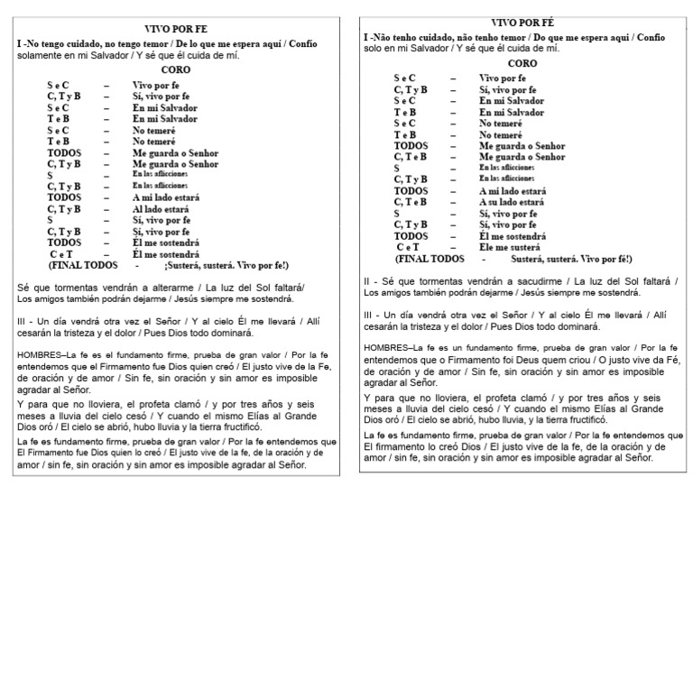 Vivo por fe: letras y significado | PDF | Oración