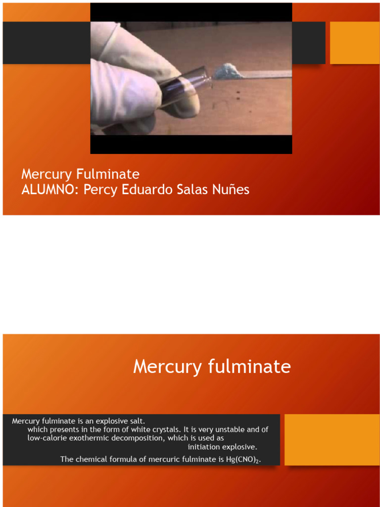 Mercury Fulminate: Properties and History | PDF