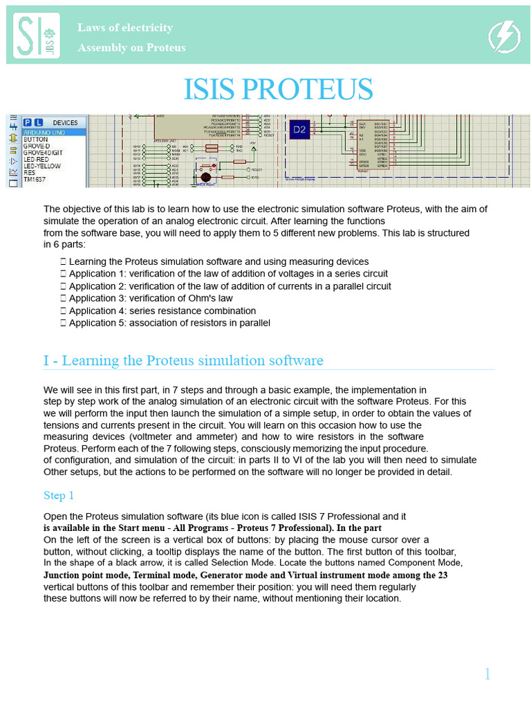 Proteus Lab: Circuit Simulation Guide | PDF | Voltage | Series And ...