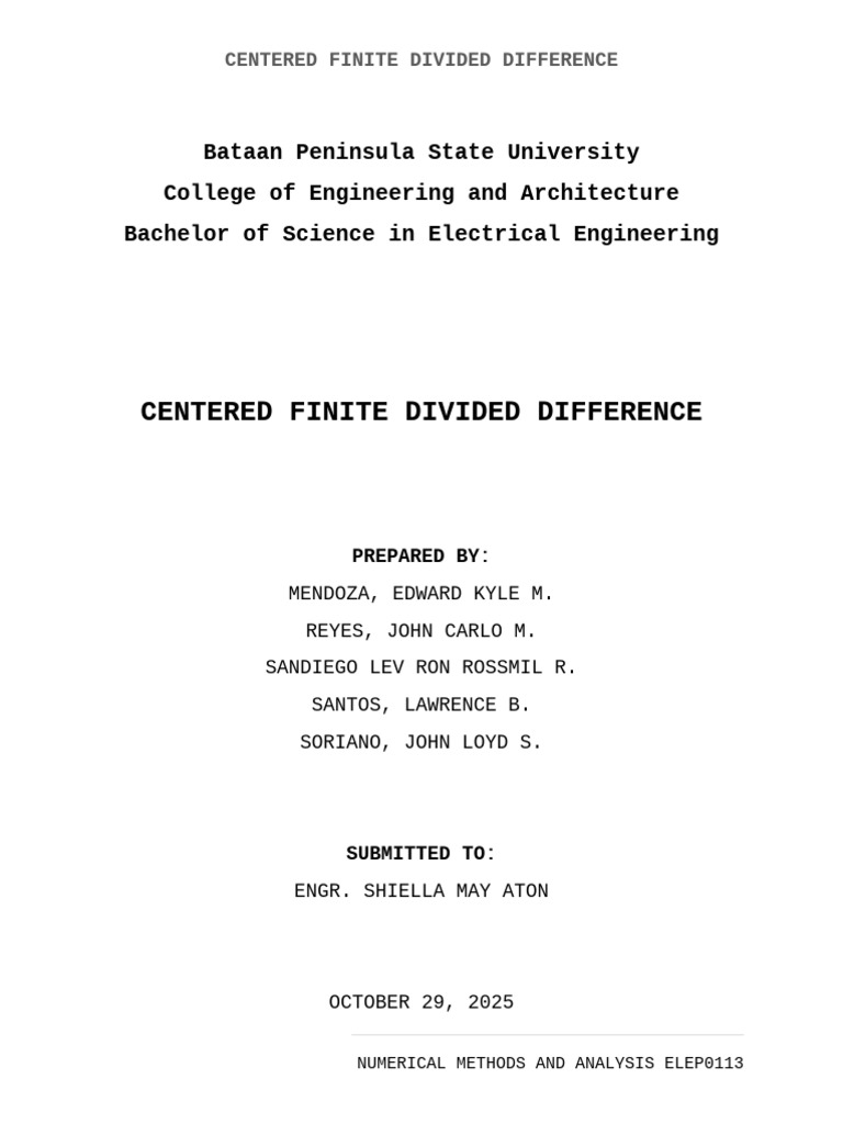 Centered Finite Difference Method Guide | PDF | Numerical Analysis ...