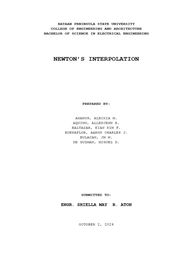 Newton's Interpolation Method Guide | PDF | Finite Difference ...