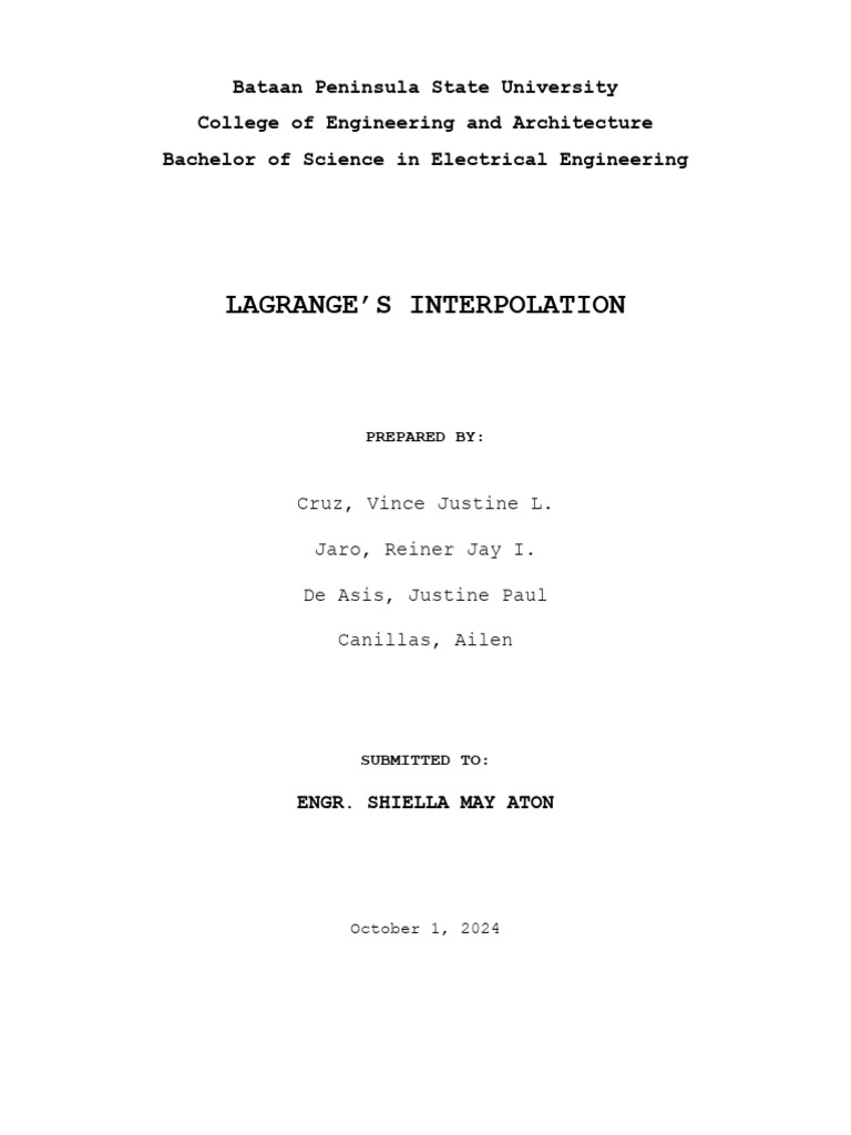 Lagrange Interpolation Method Explained | PDF | Interpolation ...