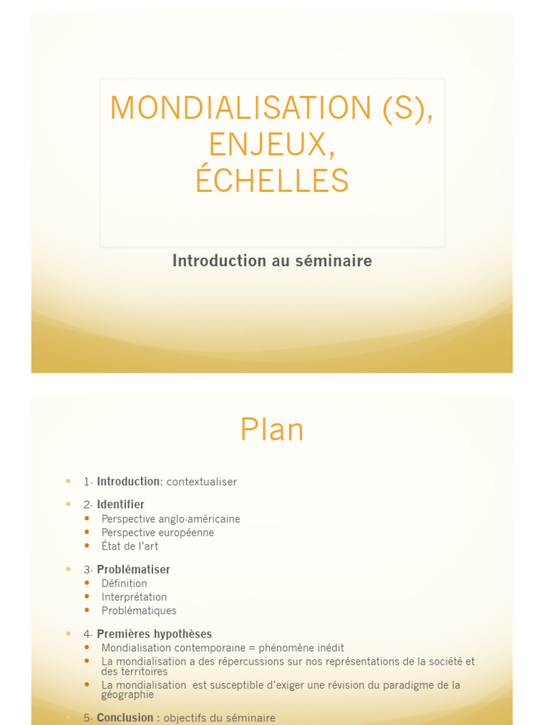 Introduction Enjeux de La Mondialisation | PDF | Globalisation ...
