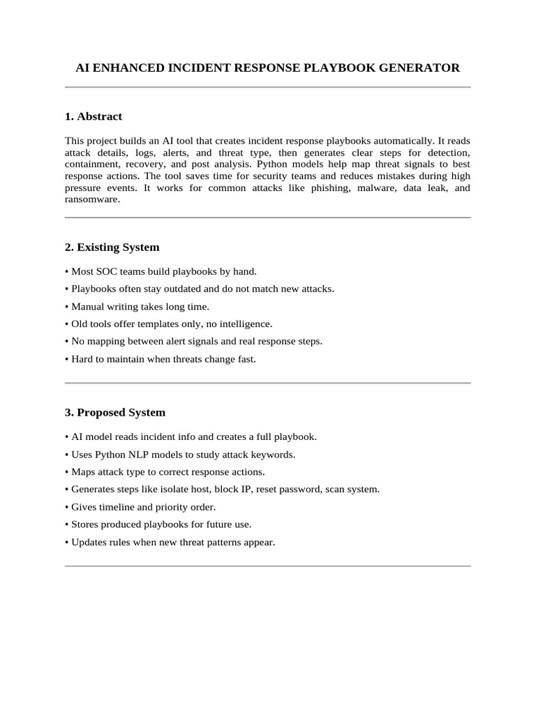 Vignaan - Ai Enhanced Incident Response Playbook Generator | PDF