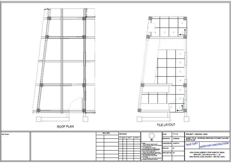 Kitchen Tile & Roof Plan Drawing | PDF