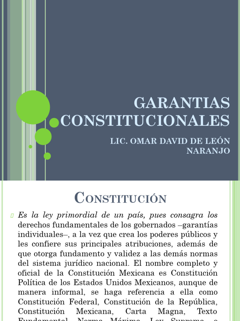 1 Garantias Constitucionales | PDF | Derecho Constitucional | Constitución