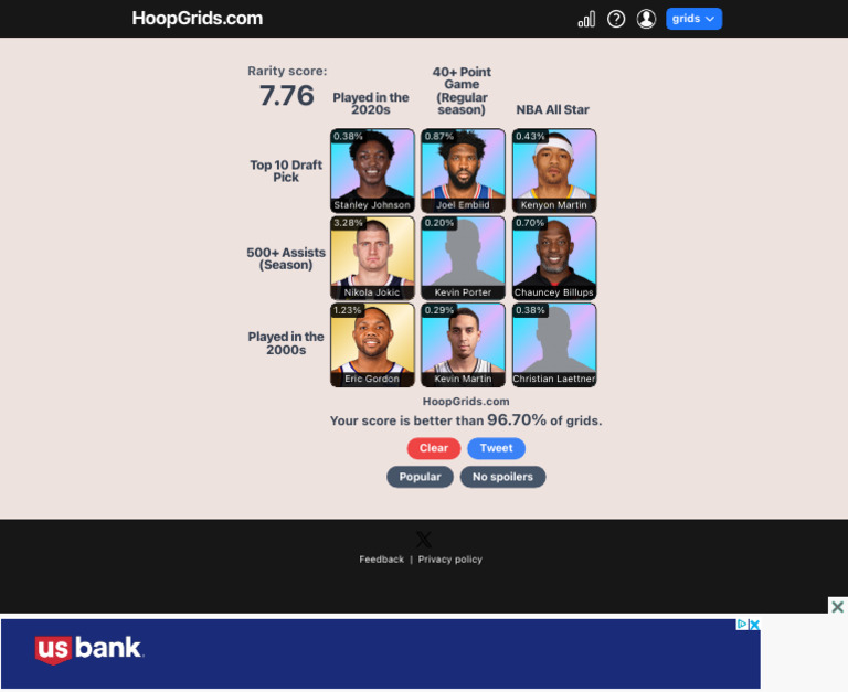HoopGrids Daily NBA Grid Game 2 | PDF