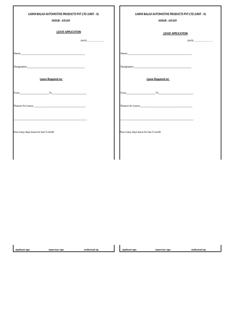 Leave Form | PDF