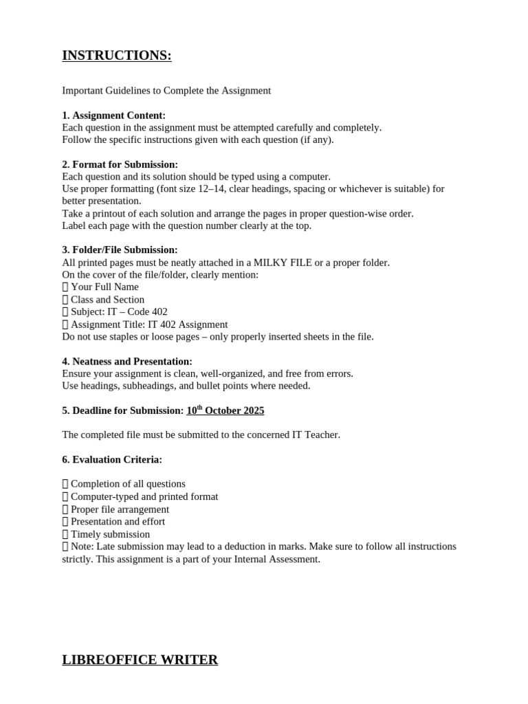 IT Assignment Guidelines and Instructions | PDF | Spreadsheet | Computing