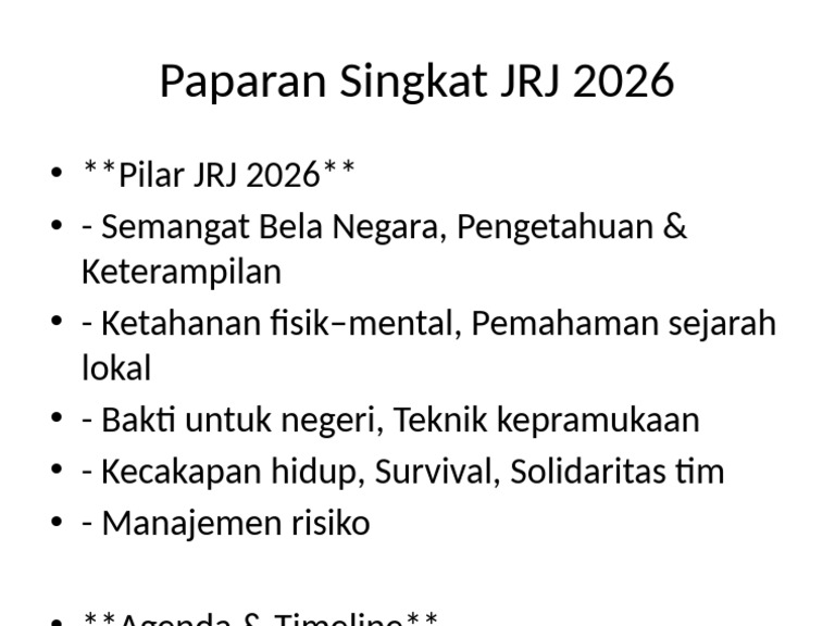 Pilar dan Agenda JRJ 2026 | PDF