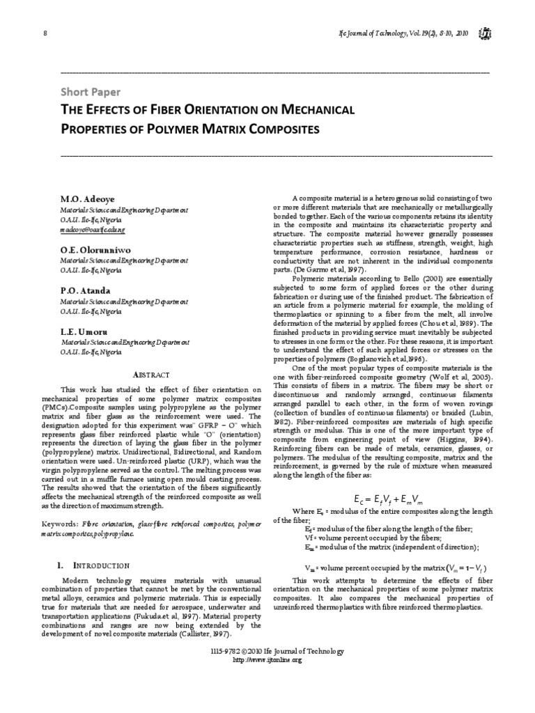 Fiber Orientation Impact on Polymer Composites | PDF | Composite ...
